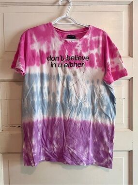 Ombré Tie-Dye Alien Graphic T-Shirt